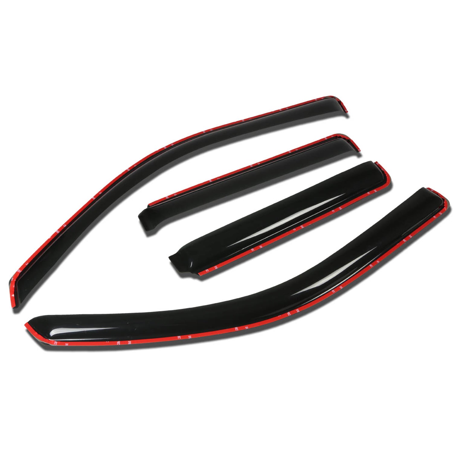 D-Motoring - Wind Deflectors - W/ 3M Adhesive Tape - Smoked - Acrylic - 4 Pcs - Chevrolet Trailblazer EXT / GMC Envoy XL / XUV / Isuzu Ascender - 1