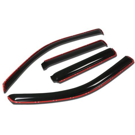 D-Motoring - Wind Deflectors - W/ 3M Adhesive Tape - Smoked - Acrylic - 4 Pcs - Chevrolet Trailblazer EXT / GMC Envoy XL / XUV / Isuzu Ascender - 1