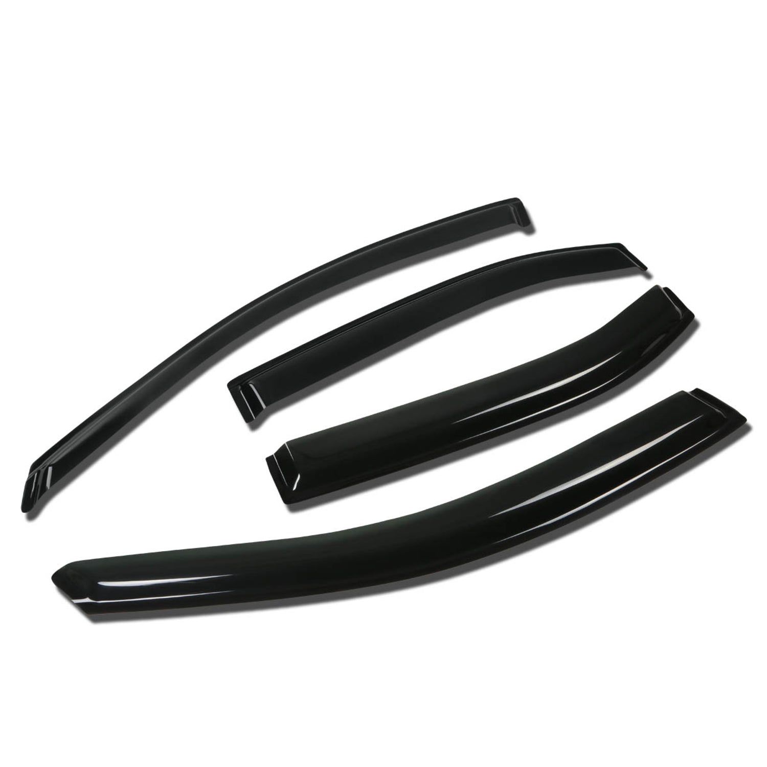 D-Motoring - Wind Deflectors - W/ 3M Adhesive Tape - Smoked - Acrylic - 4 Pcs - Ford Fusion / Lincoln MKZ / Zephyr / Mercury Milan - 1