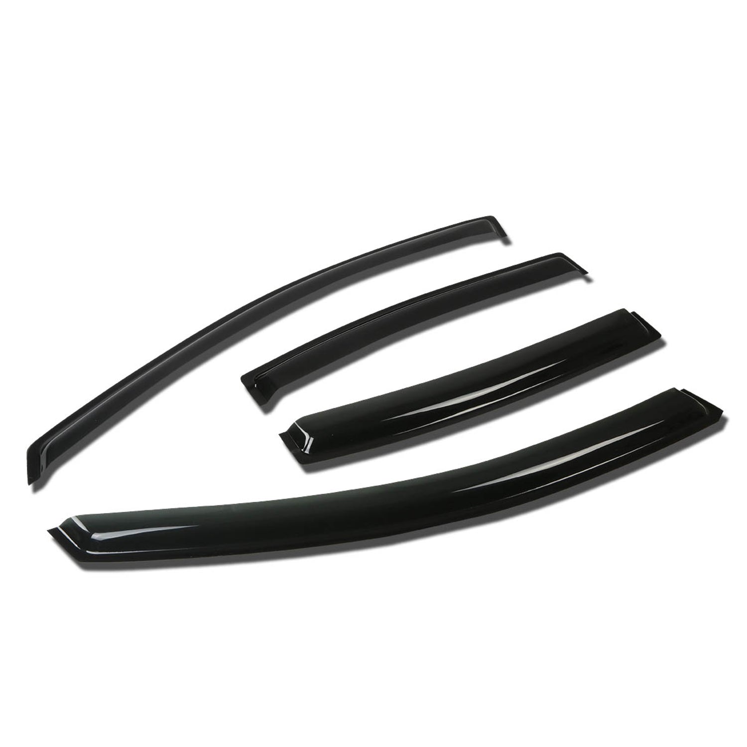 D-Motoring - Wind Deflectors - W/ 3M Adhesive Tape - Smoked - Acrylic - 4 Pcs - 07-12 Nissan Sentra - 1