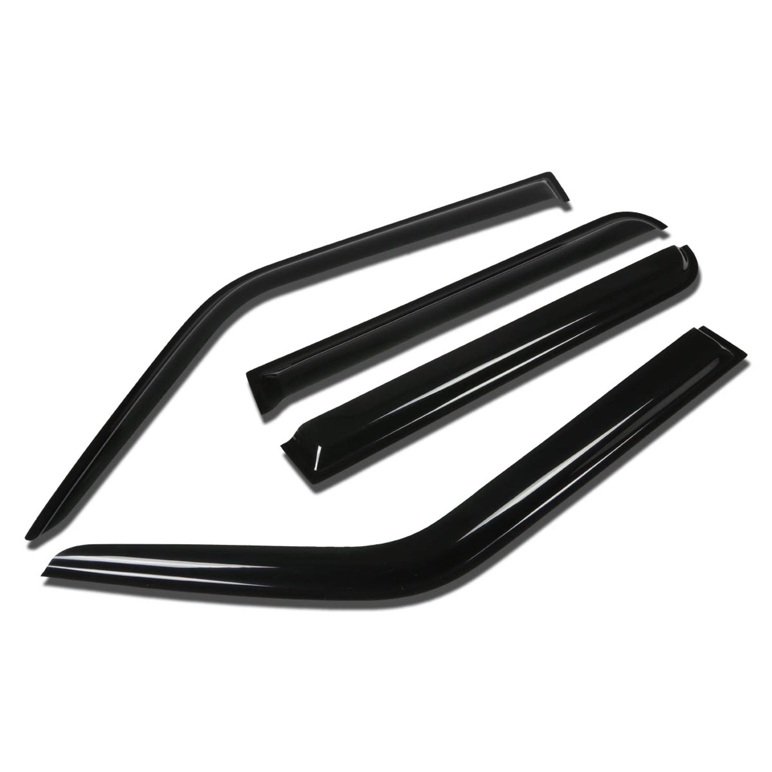 D-Motoring - Wind Deflectors - W/ 3M Adhesive Tape - Smoked - Acrylic - 4 Pcs - 07-11 Jeep Patriot - 1