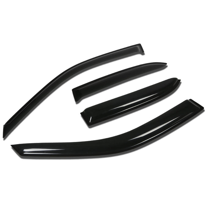 D-Motoring - Wind Deflectors - W/ 3M Adhesive Tape - Smoked - Acrylic - 4 Pcs - 99-03 Mazda Protege - 1