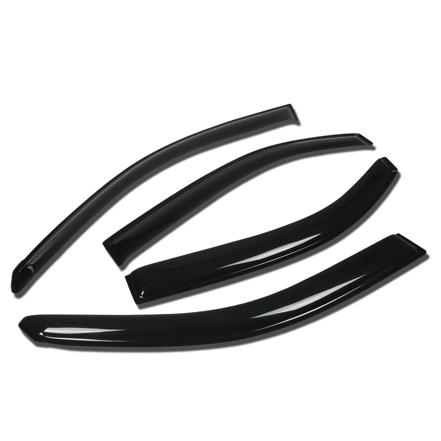 D-Motoring - Wind Deflectors - W/ 3M Adhesive Tape - Smoked - Acrylic - 4 Pcs - 99-05 Hyundai Sonata 4-Door - 1