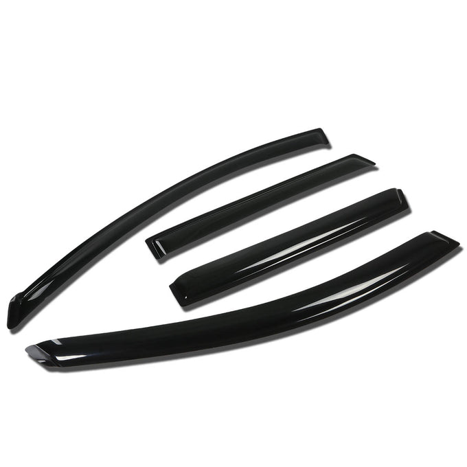 D-Motoring - Wind Deflectors - W/ 3M Adhesive Tape - Smoked - Acrylic - 4 Pcs - 09-14 Nissan Rogue - 1