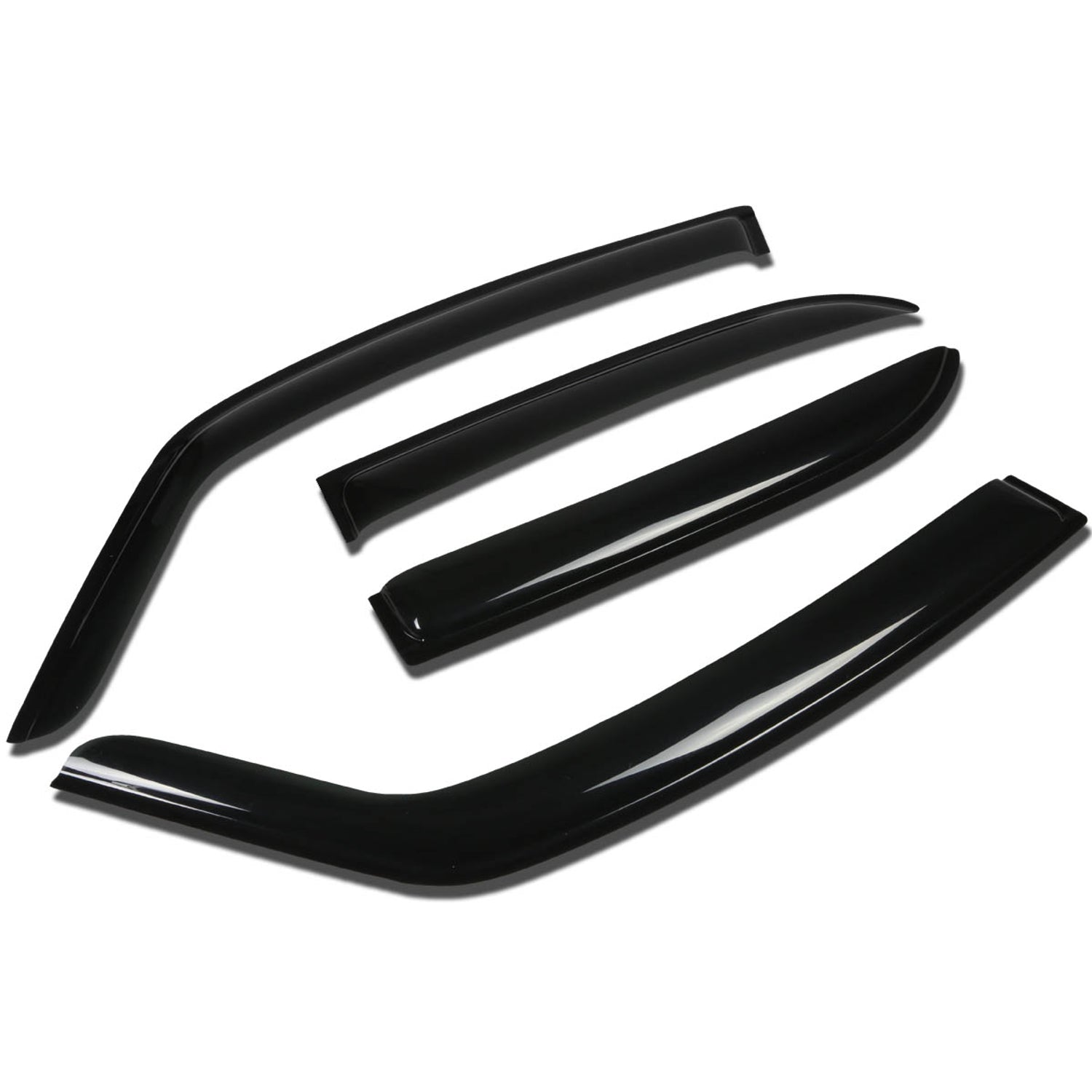 D-Motoring - Wind Deflectors - W/ 3M Adhesive Tape - Smoked - Acrylic - 4 Pcs - 08-10 Suzuki SX4 Sedan 4-Door - 1