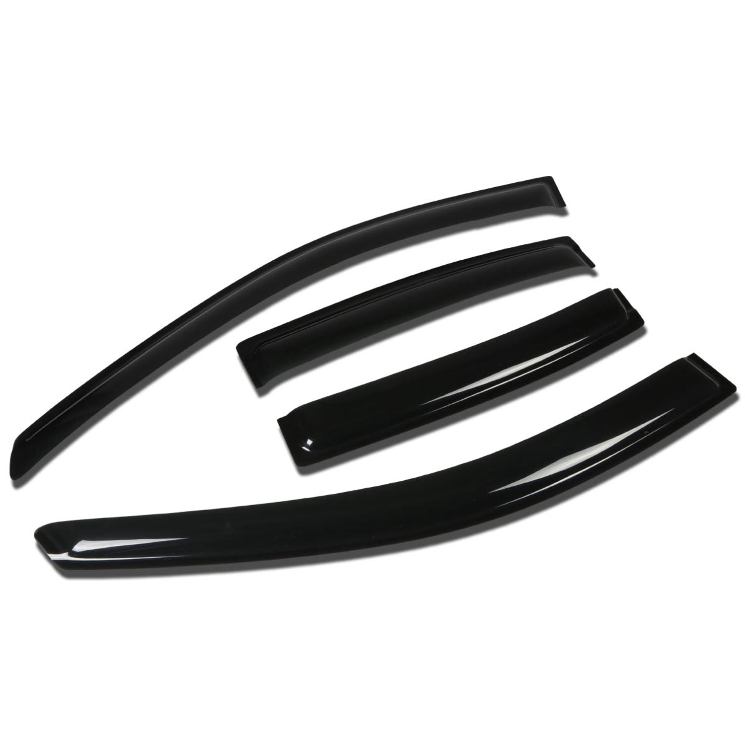 D-Motoring - Wind Deflectors - W/ 3M Adhesive Tape - Smoked - Acrylic - 4 Pcs - 00-05 Toyota Echo 4-Door - 1