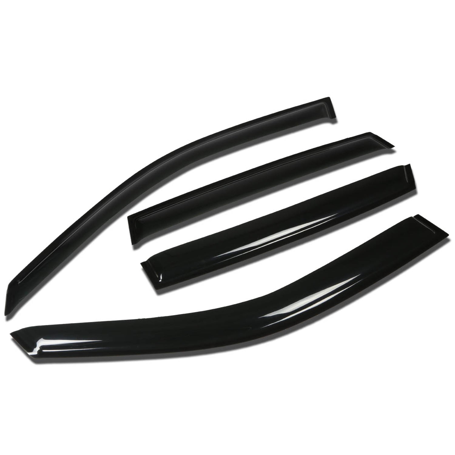 D-Motoring - Wind Deflectors - W/ 3M Adhesive Tape - Smoked - Acrylic - 4 Pcs - 04-07 Chevrolet Malibu - 1