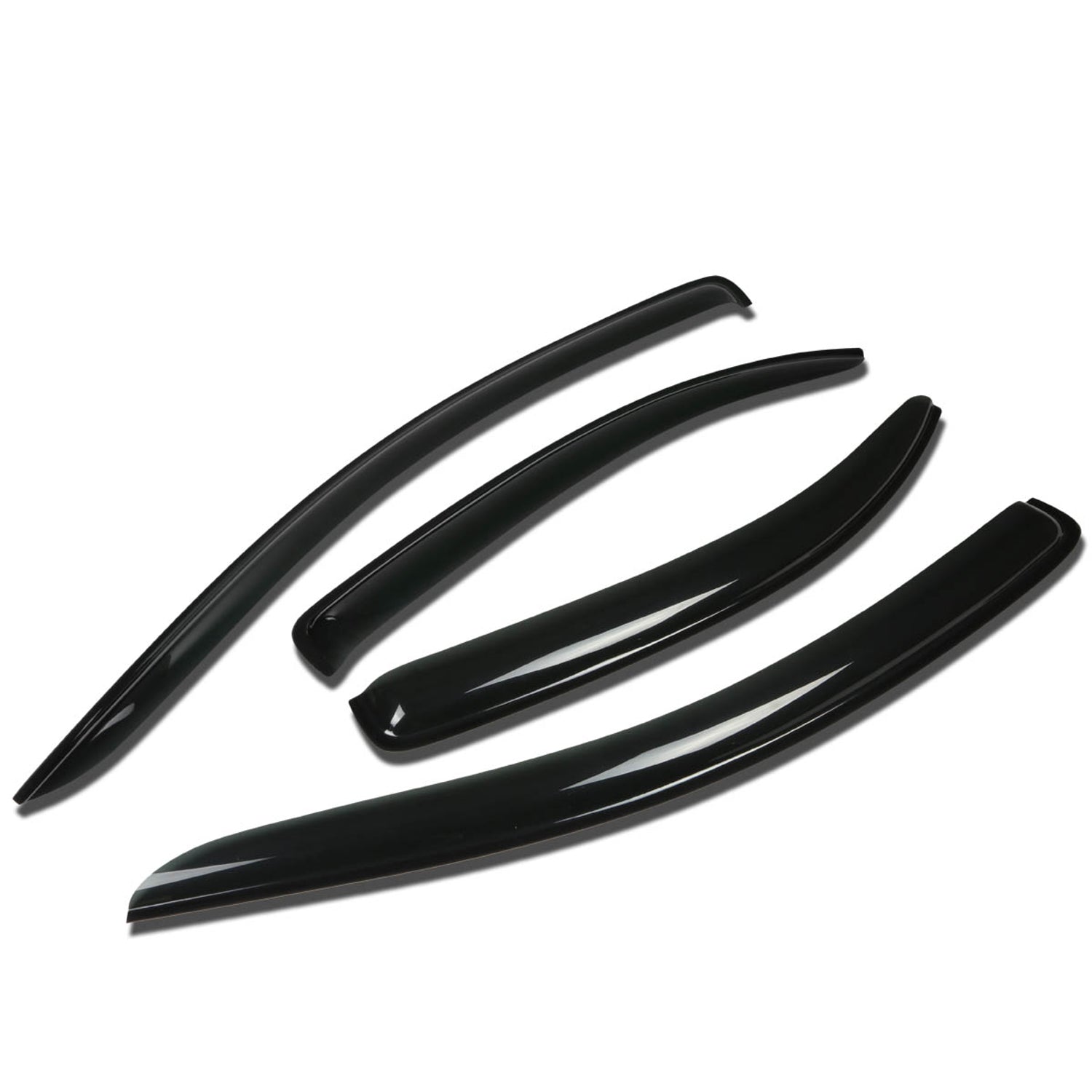 D-Motoring - Wind Deflectors - W/ 3M Adhesive Tape - Smoked - Acrylic - 4 Pcs - 07-10 Chevrolet Aveo - 1