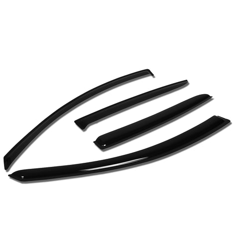D-Motoring - Wind Deflectors - W/ 3M Adhesive Tape - Smoked - Acrylic - Pair - 12-16 Nissan Versa Sedan - 1