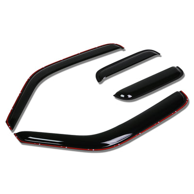 D-Motoring - Wind Deflectors - W/ 3M Adhesive Tape - Smoked - Acrylic - 4 Pcs - 99-11 Ford Ranger / Mazda B4000 / B3000 / B2500 Extended Cab  - 1