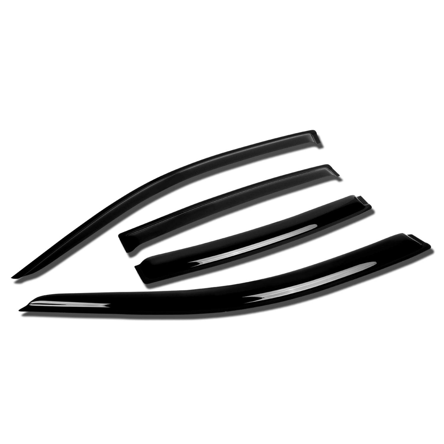 D-Motoring - Wind Deflectors - W/ 3M Adhesive Tape - Smoked - Acrylic - 4 Pcs - Chrysler Sebring / Chrysler 200 4-Door Sedan - 1