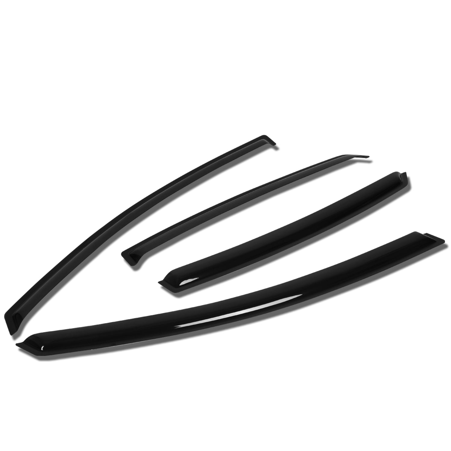 D-Motoring - Wind Deflectors - W/ 3M Adhesive Tape - Smoked - Acrylic - Pair - 13-18 Ford Fusion - 1
