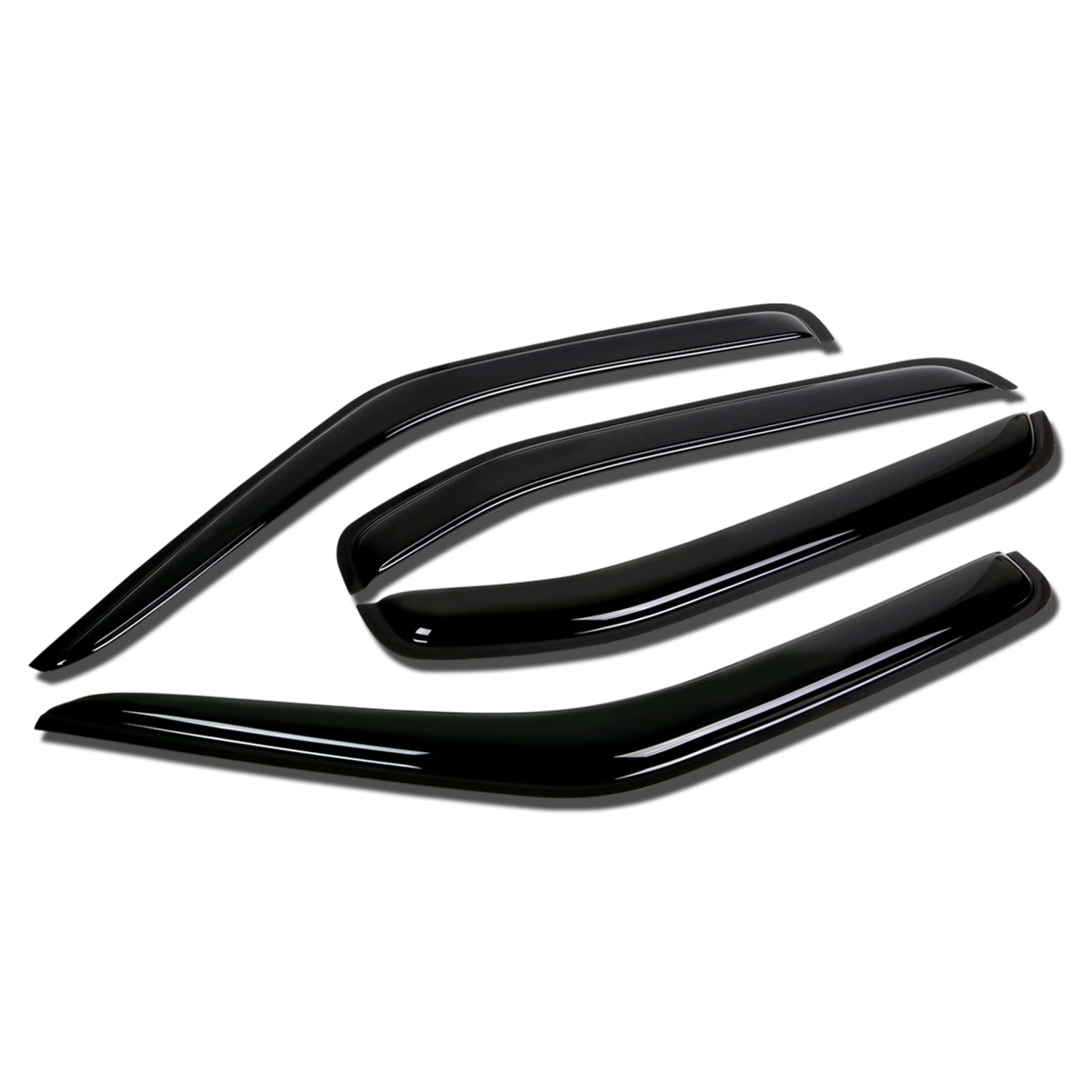 D-Motoring - Wind Deflectors - W/ 3M Adhesive Tape - Smoked - Acrylic - 4 Pcs - 00-04 Nissan Xterra - 1