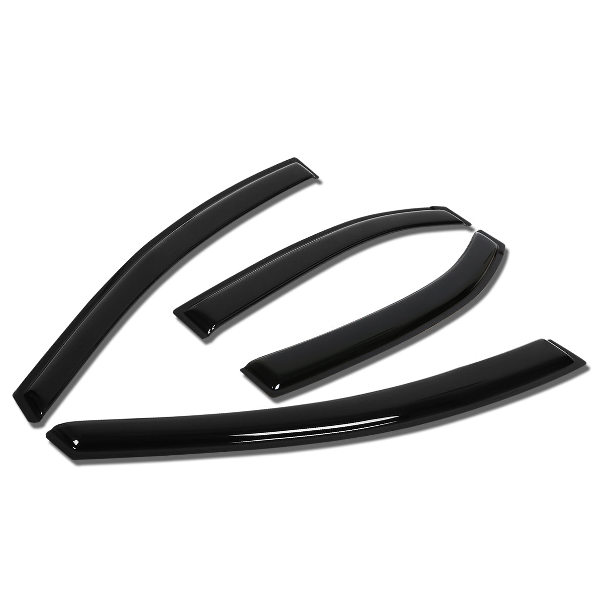 D-Motoring - Wind Deflectors - W/ 3M Adhesive Tape - Smoked - Acrylic - 4 Pcs - 12-16 Kia Rio Hatchback - 1