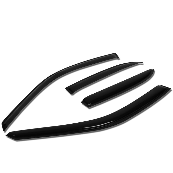 D-Motoring - Wind Deflectors - W/ 3M Adhesive Tape - Smoked - Acrylic - Pair - 93-96 Mitsubishi Mirage 4-Door Sedan - 1