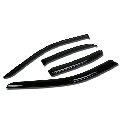 D-Motoring - Wind Deflectors - W/ 3M Adhesive Tape - Smoked - Acrylic - 4 Pcs - Audi  A4 4-Door / A4 Quattro 4-Door / S4 4-Door - 1