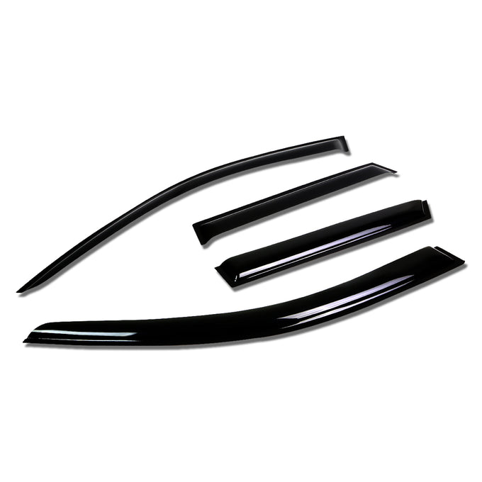 D-Motoring - Wind Deflectors - W/ 3M Adhesive Tape - Smoked - Acrylic - 4 Pcs - Audi A4 Wagon / A4 Quattro Wagon / S4 Wagon  - 1