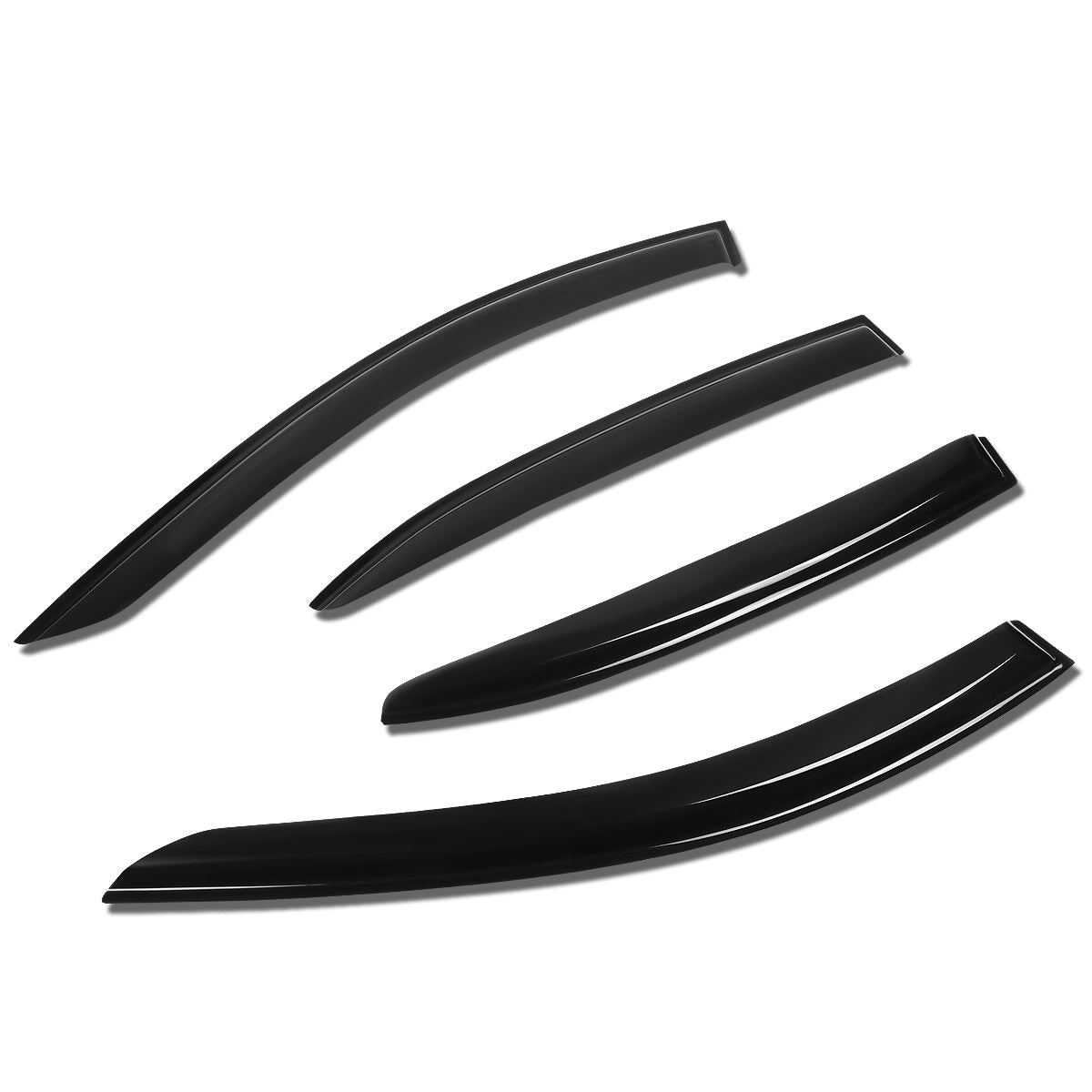 D-Motoring - Wind Deflectors - W/ 3M Adhesive Tape - Smoked - Acrylic - Set of 4 - 10-13 Mazda 3 Hatchback - 1