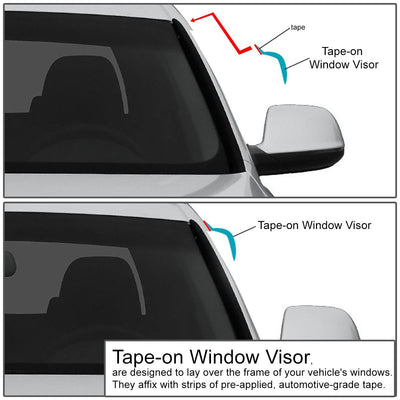 D-Motoring - Wind Deflectors - W/ 3M Adhesive Tape - Smoked - Acrylic - 2 Pcs - 05-09 Scion tC 2-Dr Coupe - 2