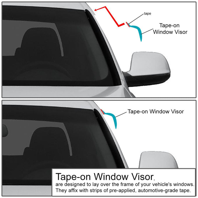 D-Motoring - Wind Deflectors - W/ 3M Adhesive Tape - Smoked - Acrylic - 2 Pcs - 05-09 Scion tC 2-Dr Coupe - 2