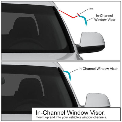 D-Motoring - Wind Deflectors - W/ 3M Adhesive Tape - Smoked - Acrylic - 4 Pcs - 95-99 Nissan Sentra - 2