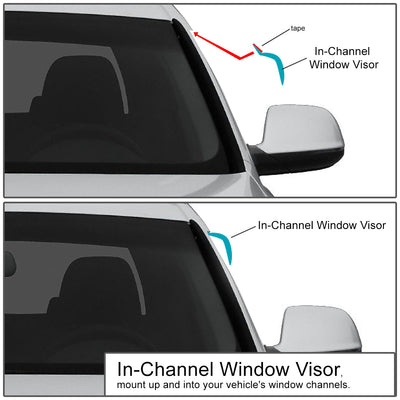 D-Motoring - Wind Deflectors - W/ 3M Adhesive Tape - Smoked - Acrylic - 2 Pcs - 04-14 Ford F-150 Extended Cab
 - 3