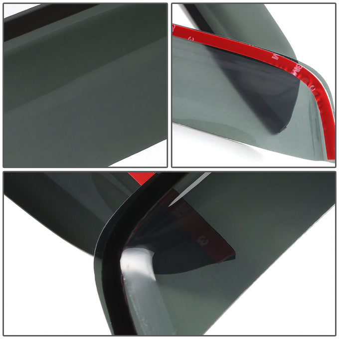 D-Motoring - Wind Deflectors - W/ 3M Adhesive Tape - Smoked - Acrylic - 4 Pcs - 92-00 Mitsubishi Montero - 5
