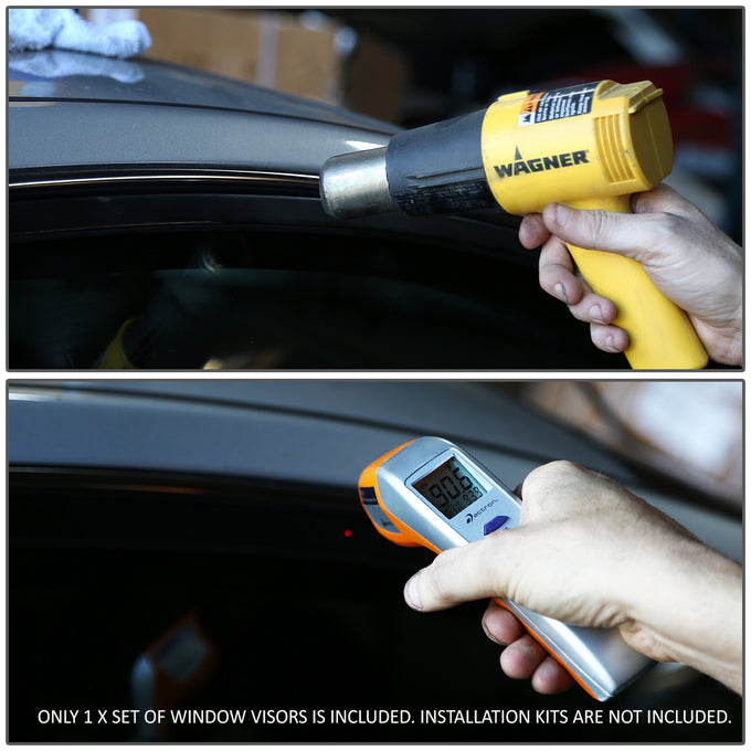 D-Motoring - Wind Deflectors - W/ 3M Adhesive Tape - Smoked - Acrylic - Set of 4 - 04-06 Chevy Aveo Hatchback - 6
