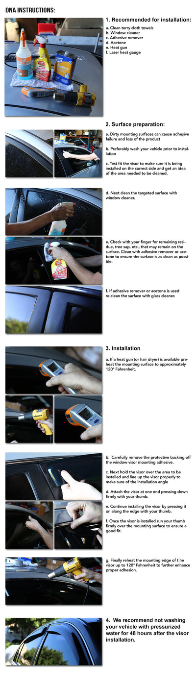 D-Motoring - Wind Deflectors - W/ 3M Adhesive Tape - Smoked - Acrylic - 4 Pcs - 00-05 Buick LeSabre - 7