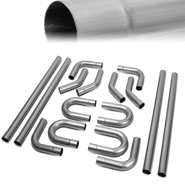 16pcs 2.5 in. OD Custom Exhaust Piping w/Straight & 45 90 Degree & U-Band Pipes