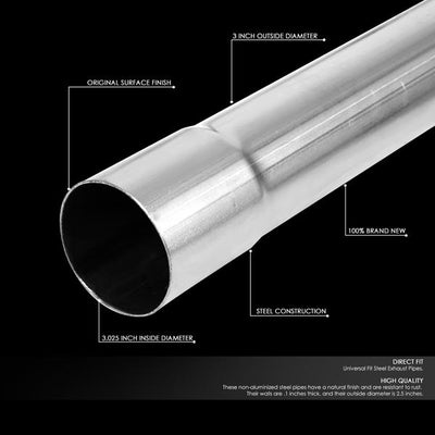 Custom Exhaust Pipe Kit - 3 in.Od - DIY - 16-Piecese - Straight & 45 90 Degree & U-Bends - ZTL-30RAW - 2