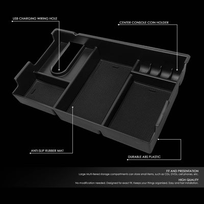 D-Motoring - 07-19 Toyota Tundra Center Console Organizer Tray - Removable - ABS plastic - 2