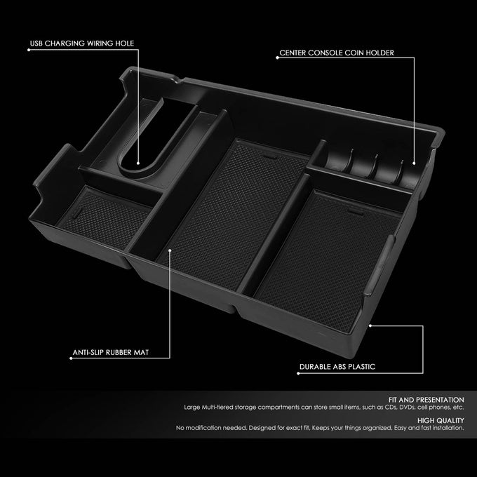 D-Motoring - 07-19 Toyota Tundra Center Console Organizer Tray - Removable - ABS plastic - 2