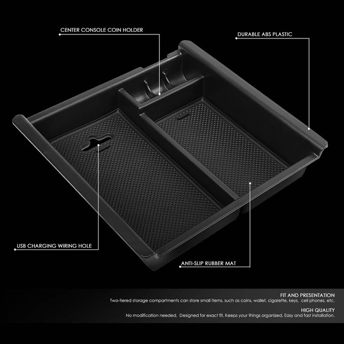 D-Motoring - 16-18 Toyota Tacoma Center Console Organizer Tray - Removable - ABS plastic - 2