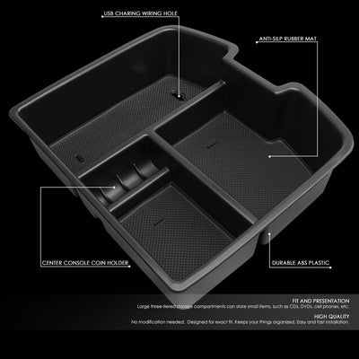 D-Motoring - 07-14 Chevy Tahoe GMC Yukon Center Console Organizer Tray - Removable - ABS plastic - 2
