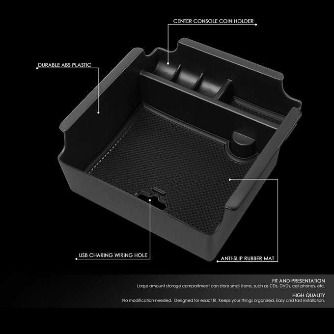 D-Motoring - 16-17 Nissan Maxima Center Console Organizer Tray - Removable - ABS plastic - 2