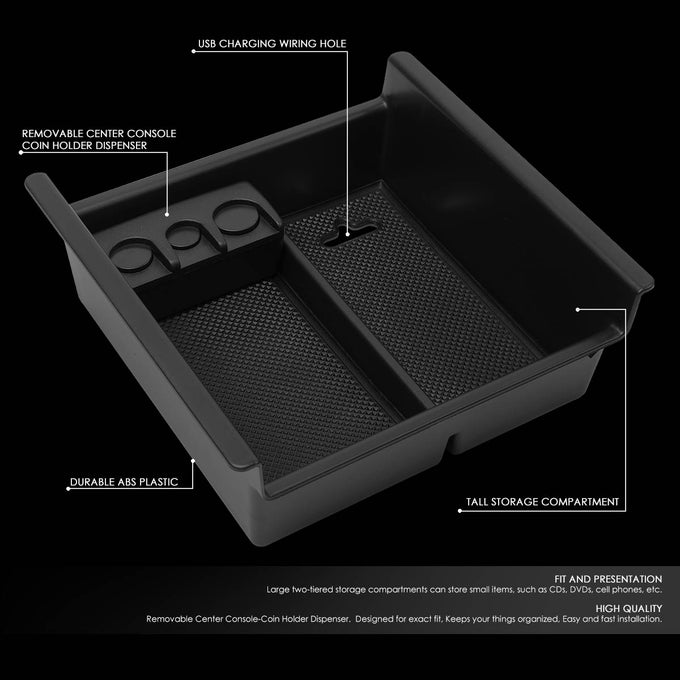 D-Motoring - 10-18 Toyota 4Runner Center Console Organizer Tray - Removable - ABS plastic - 2
