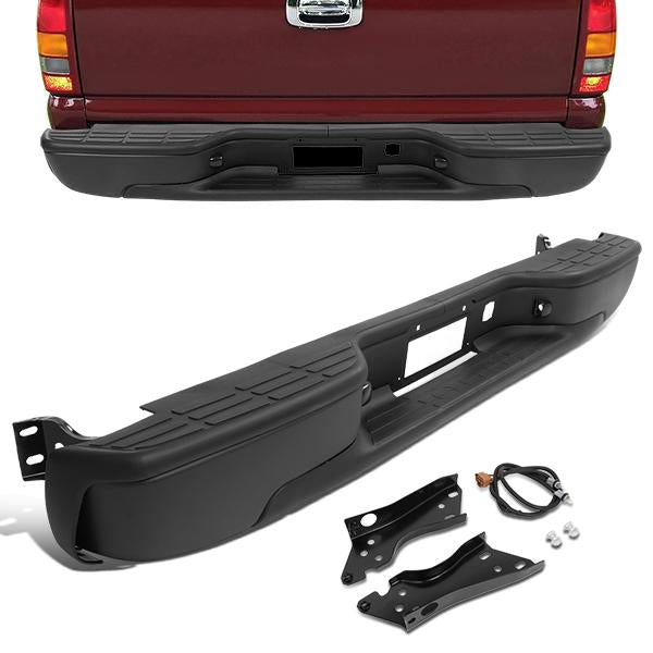 99-07 Chevy Silverado GMC Sierra Fleetside Bumper Face Bar - Rear Step - Black - ZTL-Y-0043-BK - 1