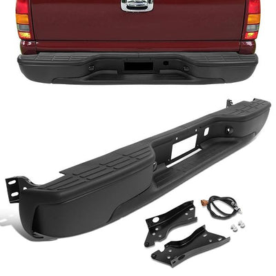 99-07 Chevy Silverado GMC Sierra Fleetside Bumper Face Bar - Rear Step - Black - ZTL-Y-0043-BK - 1