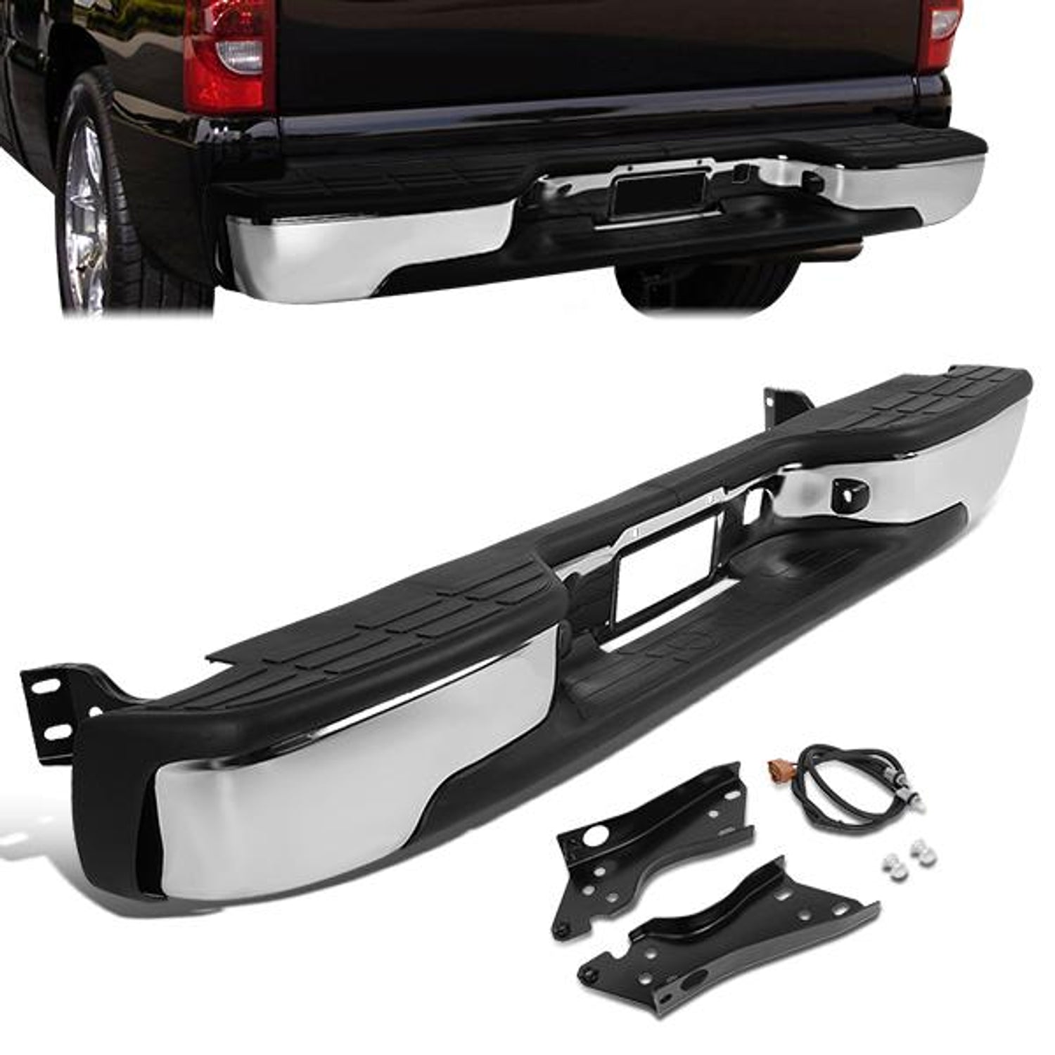 99-07 Chevy Silverado GMC Sierra Fleetside Rear Step Bumper - Stainless Steel - ZTL-Y-0043 - 1