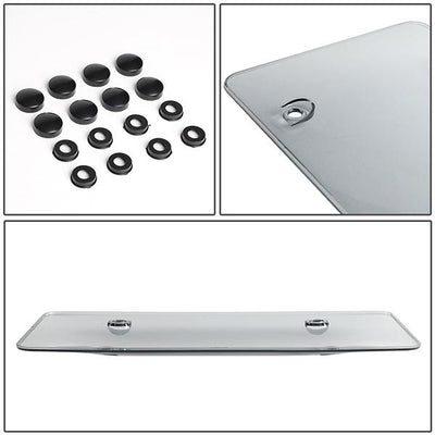 Universal License Plate Cover Shields - Front Rear - Heavy Duty - Acrylic Bubbled - Smoked - Pair - ZTL-Y-0051 - 4
