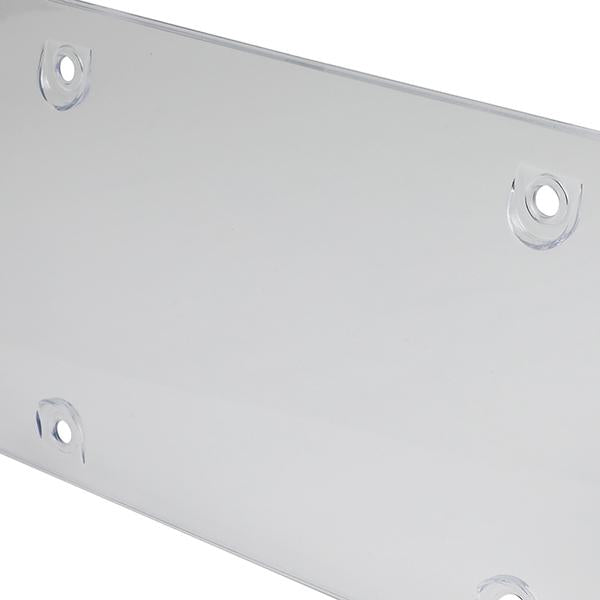 Universal License Plate Cover Shields - Front Rear - Heavy Duty - Acrylic Bubbled - Clear - Pair - ZTL-Y-0052 - 2