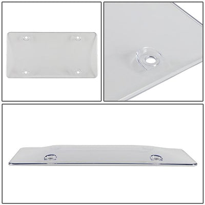 Universal License Plate Cover Shields - Front Rear - Heavy Duty - Acrylic Bubbled - Clear - Pair - ZTL-Y-0052 - 3