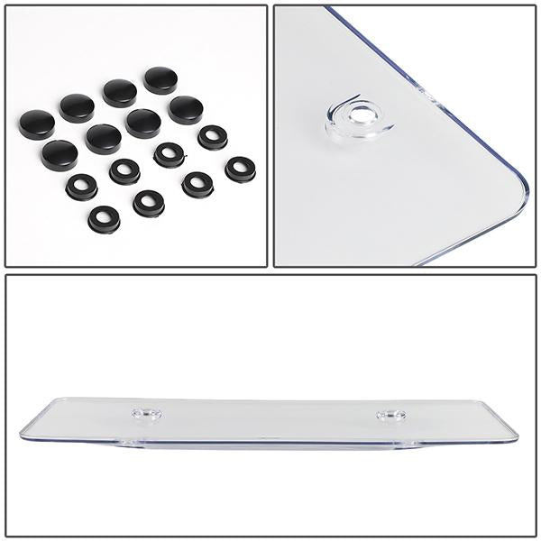 Universal License Plate Cover Shields - Front Rear - Heavy Duty - Acrylic Bubbled - Clear - Pair - ZTL-Y-0052 - 4