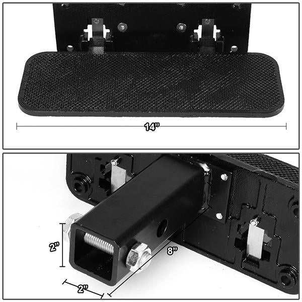 2 in. Receiver Trailer Towing Hitch Step - Heavy Duty - Aluminum - Black - ZTL-Y-0111-BK - 6