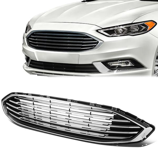 17-18 Ford Fusion Front Bumper Upper Grille w/Chrome Trim - CA Auto Parts