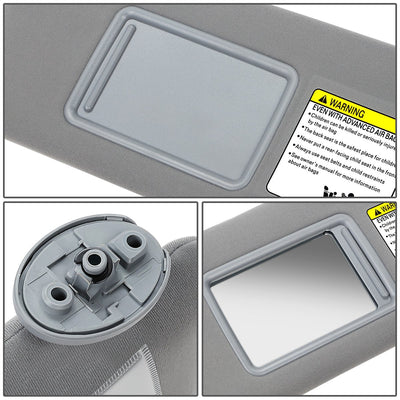 Medium Grey Driver Side Sun Visor w/ Mirror<br>05-11 Toyota Tacoma