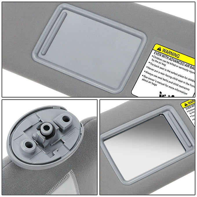 Medium Grey Driver Side Sun Visor w/ Mirror<br>05-11 Toyota Tacoma