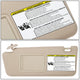 Beige Driver Side Sun Visor w/ Mirror<br>05-15 Toyota Tacoma Double Cab (Crew Cab)