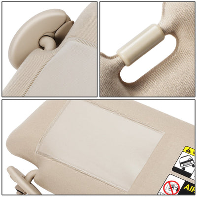 Beige Driver Side Sun Visor w/ Mirror<br>05-15 Toyota Tacoma Double Cab (Crew Cab)